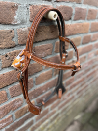 Westernhoofdstel Futurity brow grain tooling