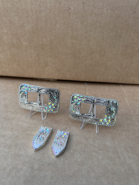 Buckle set rechthoekig regenboog