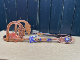Showhoofdstel Paars flower tooling