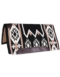 WI westernpad Dakota, handgeweven wollen pad black&cream