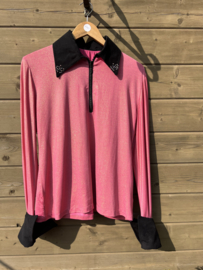 Western show blouse pink and black