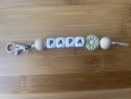 Sleutelhanger PAPA beige/groen