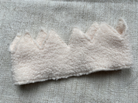 Kroon teddystof creme groot
