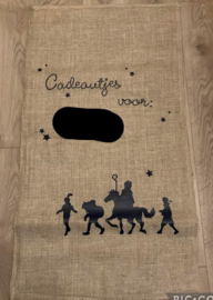 Grote jute zak met naam