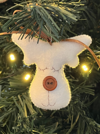 Eland hanger licht bruin/wit