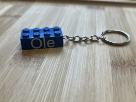 Sleutelhanger lego blokje met naam