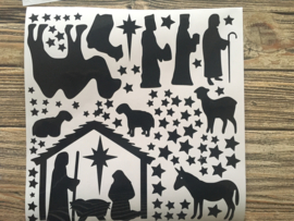 Kerststal mini zwart