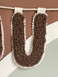 Taupe teddy op creme vilt