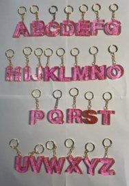 Doorzichtig roze met goud glitter