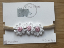 Witte/roze bloemen