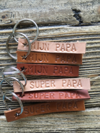 Leren sleutelhanger MIJN PAPA
