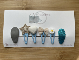 Blauw/beige