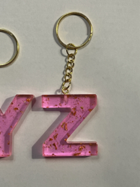 Doorzichtig roze met goud glitter