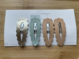 Beige/groen ribbel