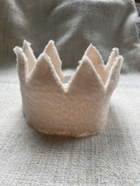 Kroon teddystof creme groot