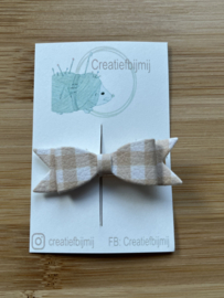 Beige ruitje strik