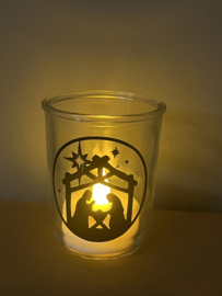 Waxineglaasje kerststal