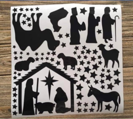 Kerststal mini wit