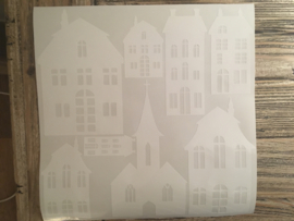 Huisjes/kerk wit