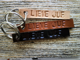 Leren sleutelhanger LIEVE JUF