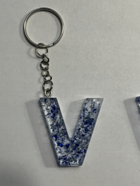 Doorzichtig met blauw en zilver glitter
