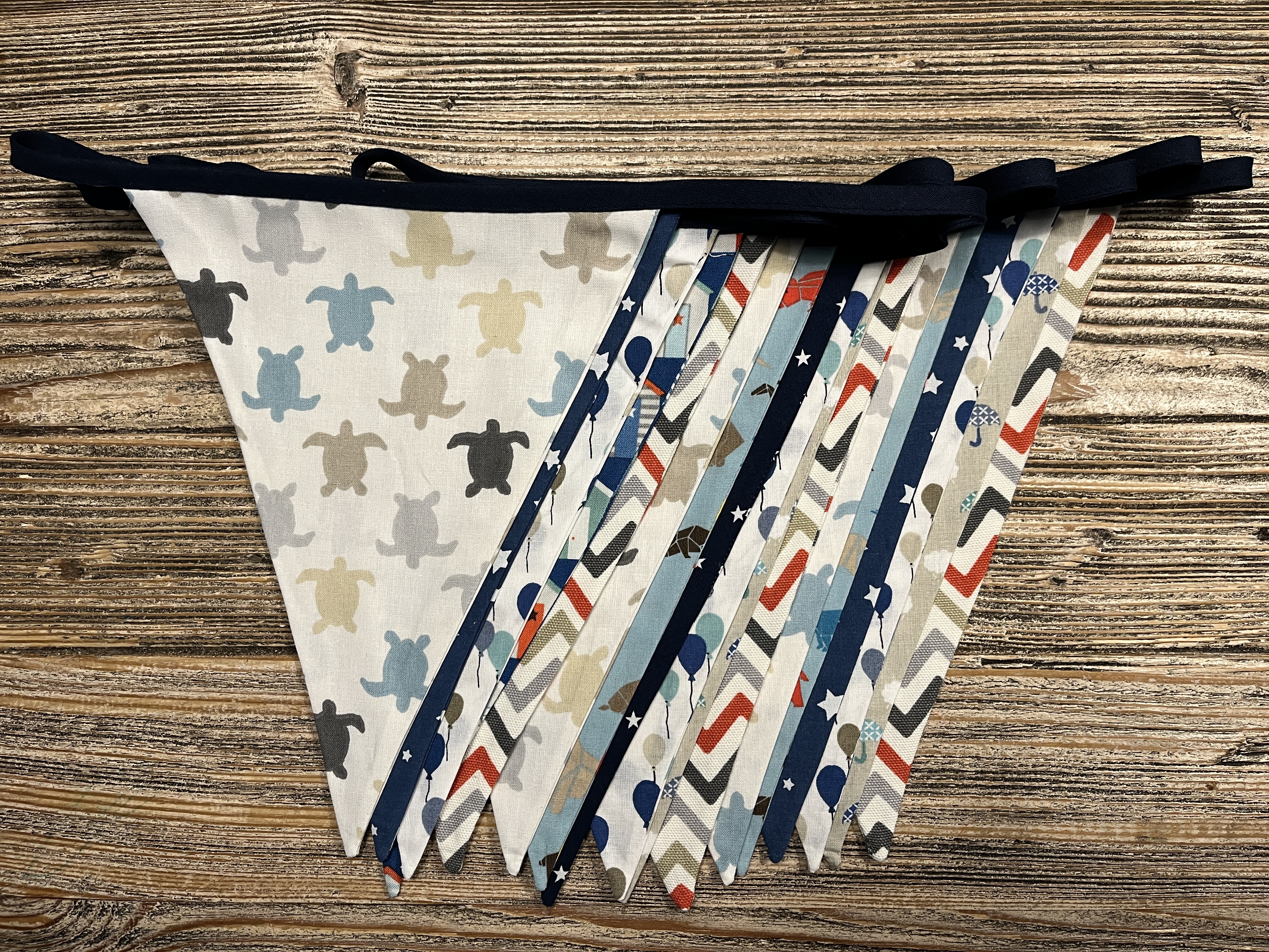 Blauw/creme/zeegroen