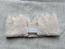 Kroon teddystof creme groot
