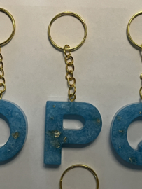 Licht blauw met goud glitter