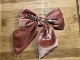 Oud roze fluweel strik