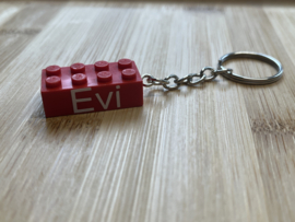 Sleutelhanger lego blokje met naam