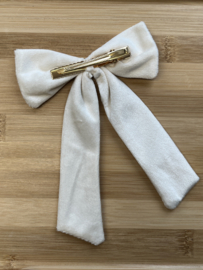 Gebroken wit fluweel strik