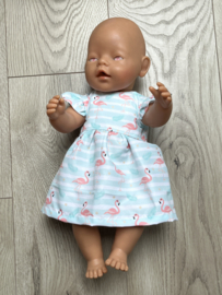 Flamingo jurk met ruffle mouw