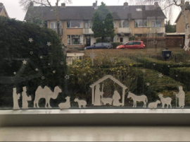 Kerststal mini wit