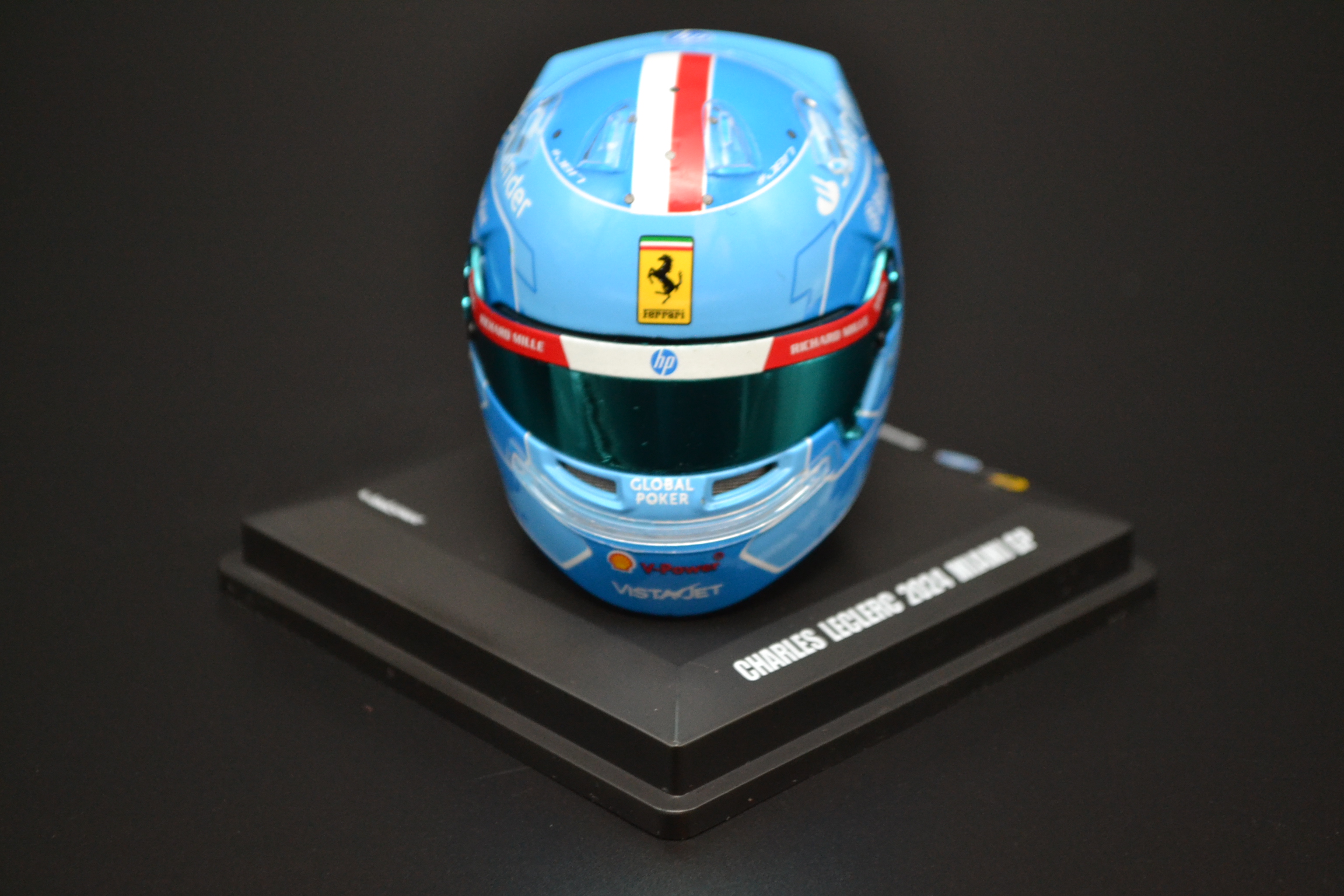 Charles Leclerc Suderia Ferrari HP mini helmet Miami Grand Prix 2024 season