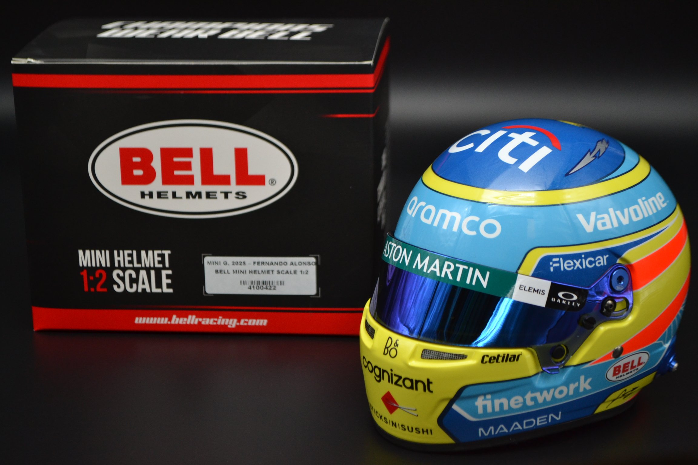Fernando Alonso Aston Martin Cognizant mini helmet 2025 season