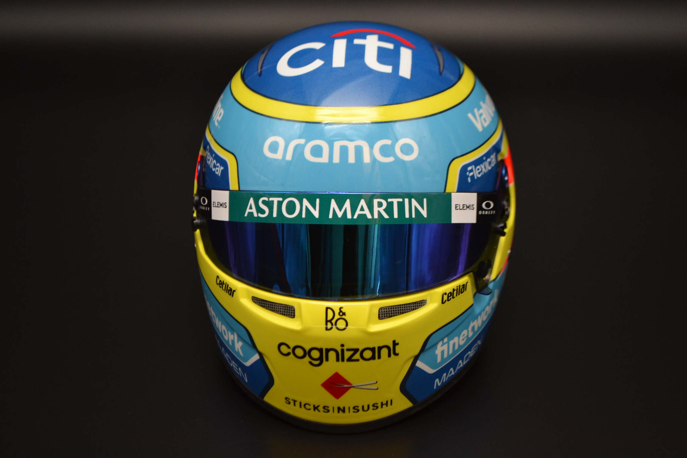 Fernando Alonso Aston Martin Cognizant mini helmet 2025 season