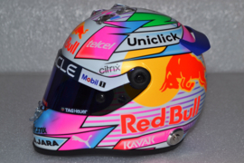 Sergio Perez Red Bull Honda mini helmet Miami Grand Prix 2022 season