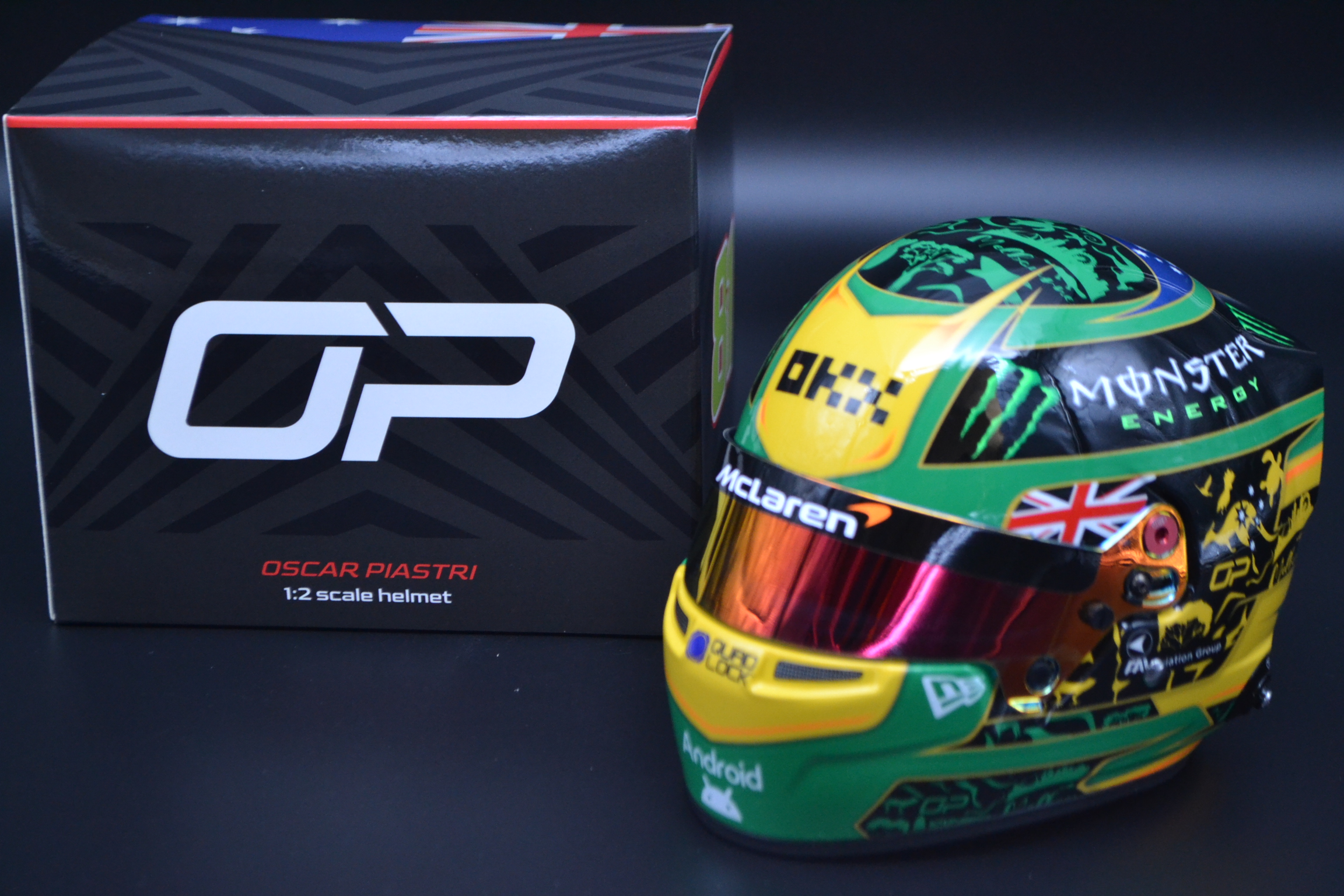 Oscar Piastri Mc Laren Mercedes mini helmet Australian Grand Prix 2025 season