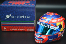 Sergio Perez Red Bull Racing Honda RBPT mini helmet Mexican Grand Prix 2024 season