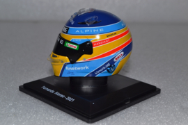 Fernando Alonso Alpine F1 Team mini helmet 2021 season