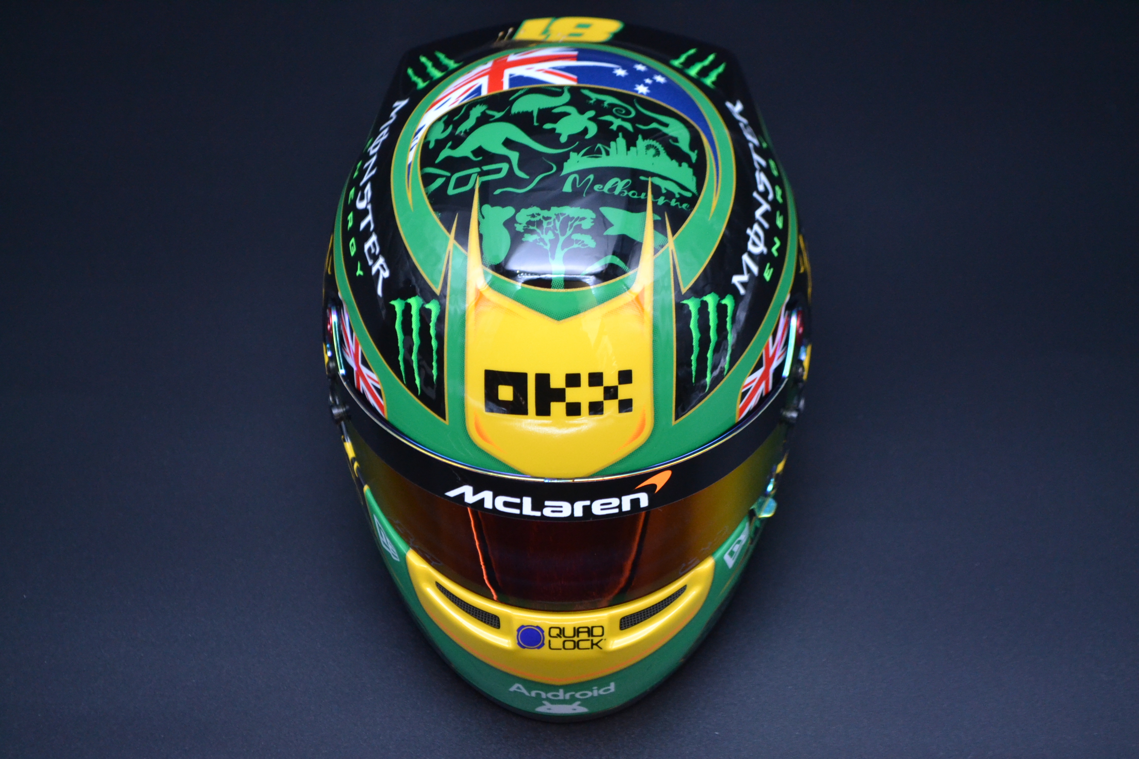 Oscar Piastri Mc Laren Mercedes mini helmet Australian Grand Prix 2025 season