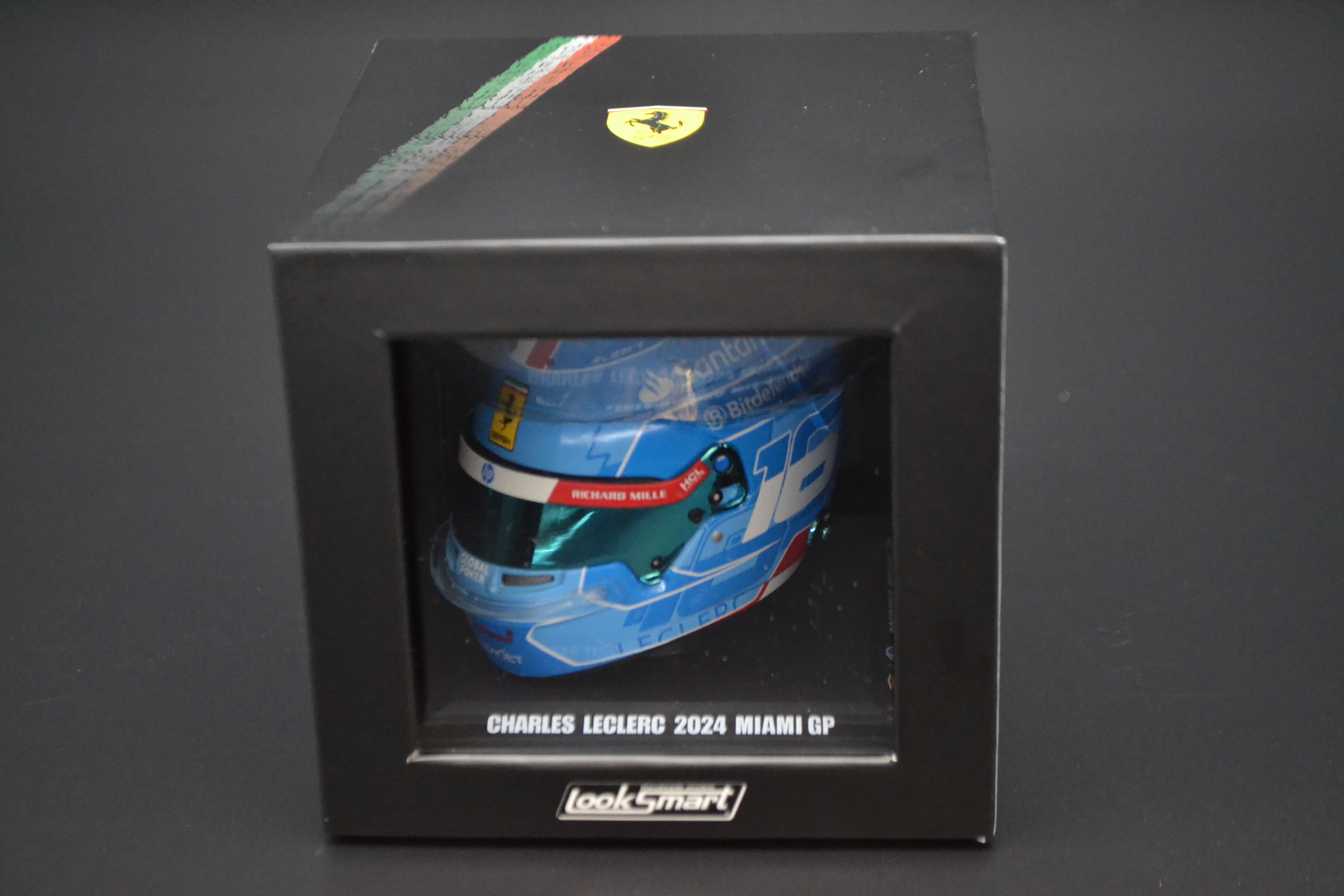 Charles Leclerc Suderia Ferrari HP mini helmet Miami Grand Prix 2024 season