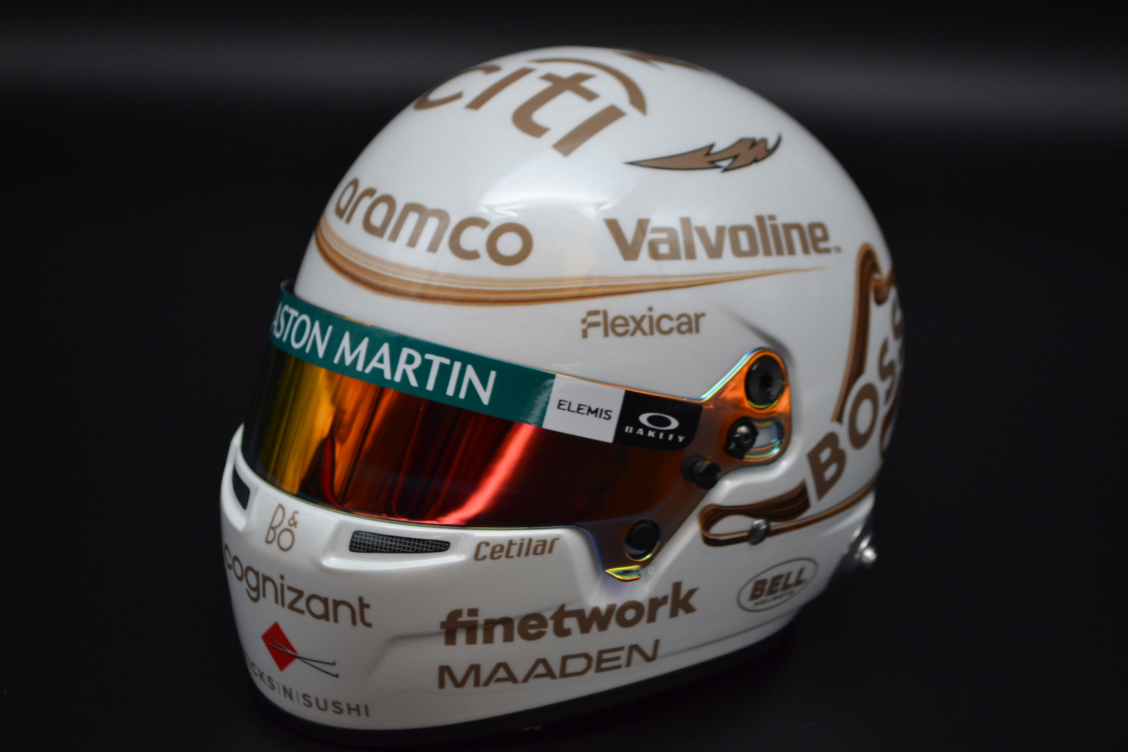 Fernando Alonso Aston Martin Cognizant mini helmet Chinese Grand Prix 2025 season