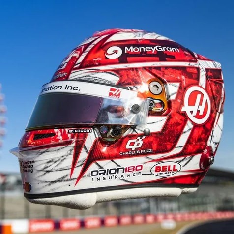 Esteban Ocon HAAS Ferrari MoneyGram mini helmet Japanese Grand Prix 2025 season