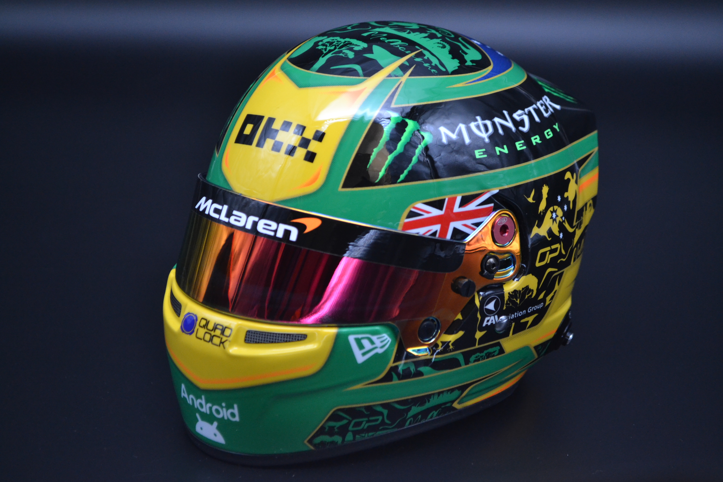 Oscar Piastri Mc Laren Mercedes mini helmet Australian Grand Prix 2025 season