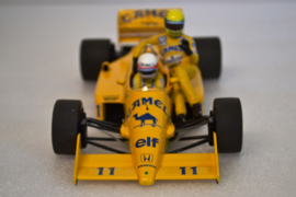 Satoru Nakajima & Ayrton Senna taxi Lotus Honda 99T race car Italian Grand Prix 1987 season