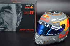 Sergio Perez Red Bull Honda mini helmet Bazillian Grand Prix 2022 season