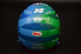 Fernando Alonso Aston Martin Cognizant mini helmet Las Vegas Grand Prix 2024 season