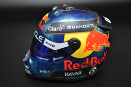 Sergio Perez Red Bull Honda mini helmet Monaco Grand Prix 2023 season