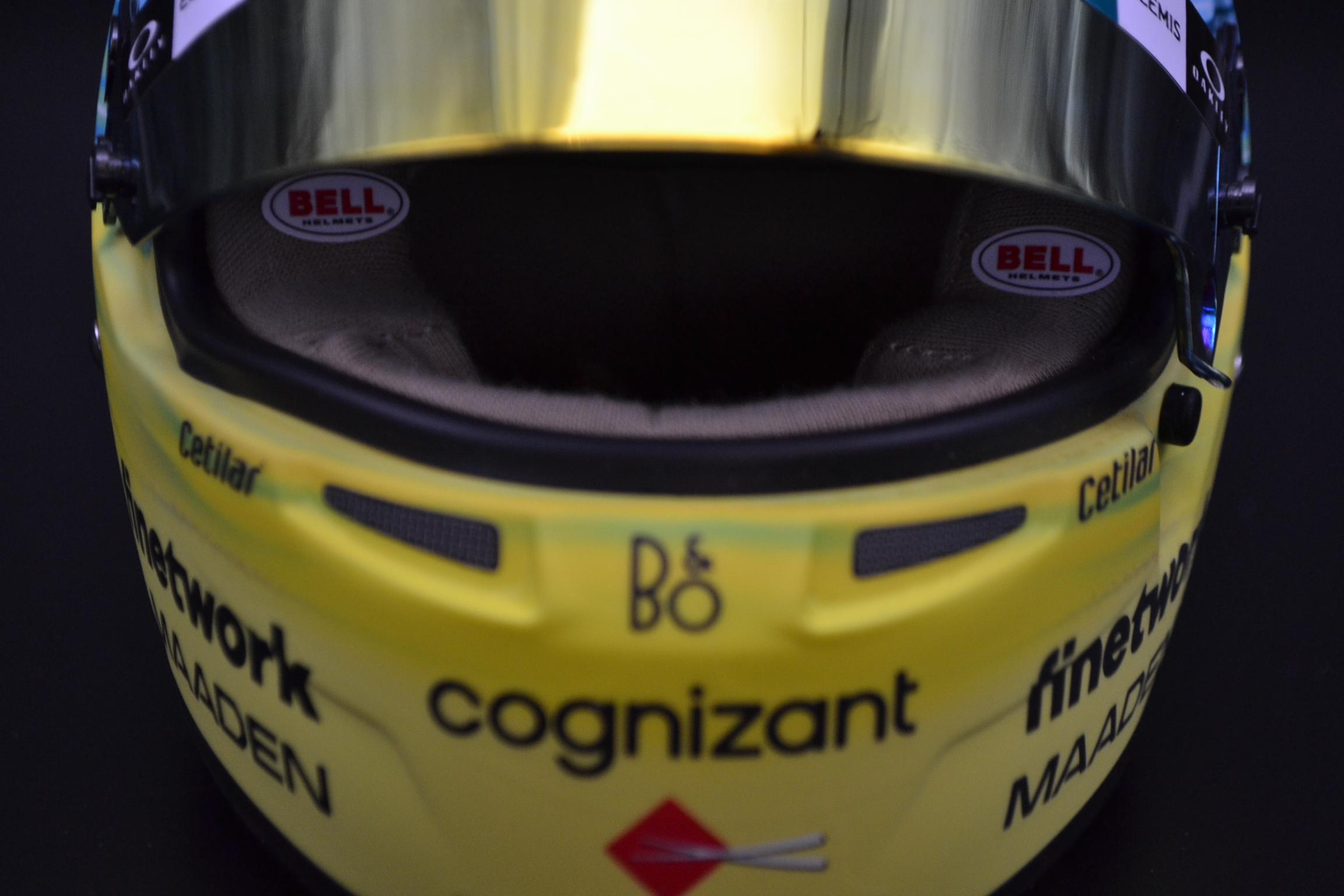 Fernando Alonso Aston Martin Cognizant mini helmet Saudia Arabian Grand Prix 2025 season